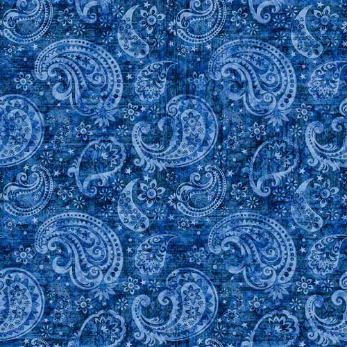 American Tapestry - Paisley - Blue - large blue paisleys