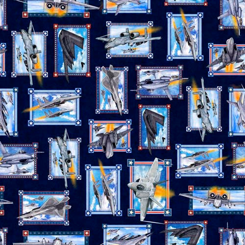Patriot - Air Force Patch - Navy -  airplanes in frames on navy