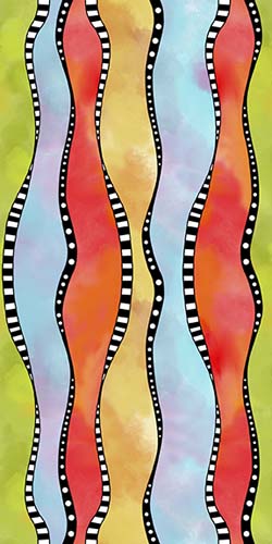 Whimsical Quilter - Wavy Stripe - Multi - multicolored wavy stripes