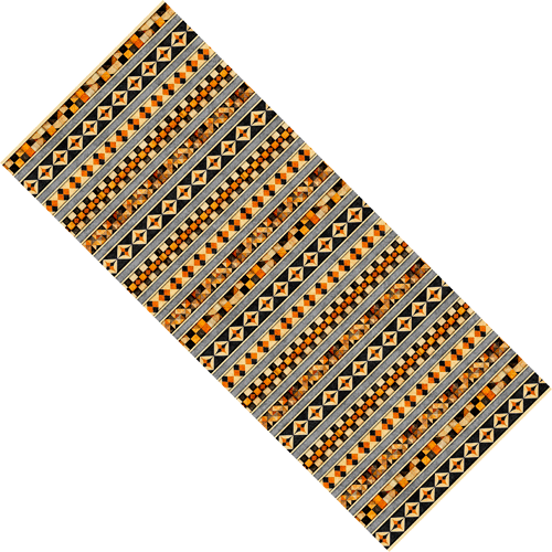 Jeepers Creepers - Geo Stripe- Multi -orange, tan  & black geometric designs