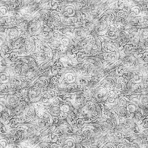 Festivus - Filigree Scrolls - Gray - tone on tone gray scrolls