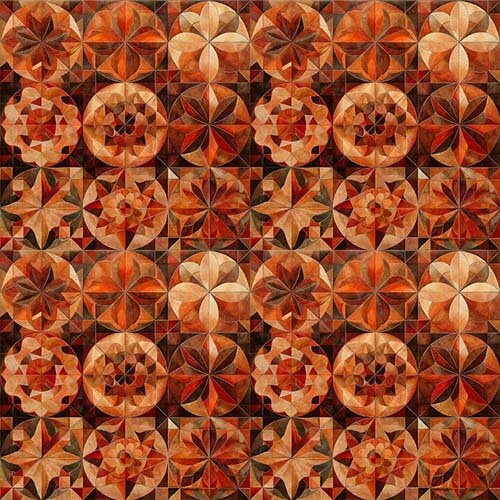 Solstice - Kaleidoscope Packed Circles - Burnt Orange - geometric circle designs