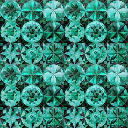 Solstice - Kaleidoscope PackedCircles - Teal - teal geometric circle designs