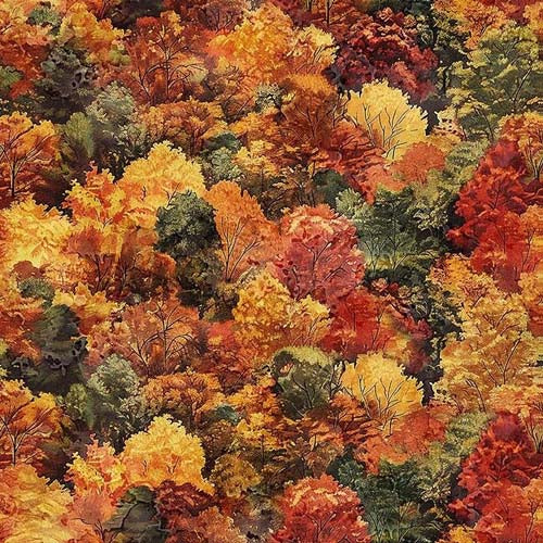 Earthly Delights - Fall Foliage - Orange - packed fall trees