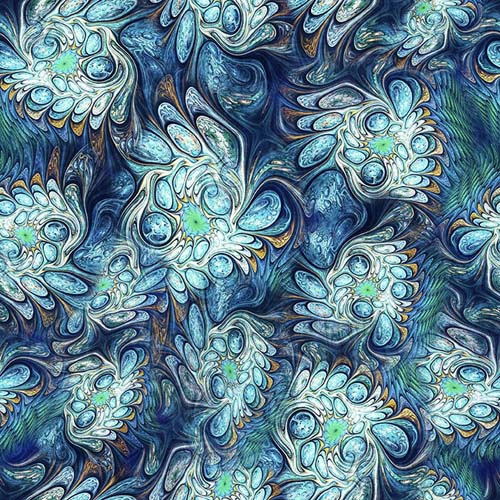 Feline Fantasia - Marble Abstract - Teal - light & dark teal marbling
