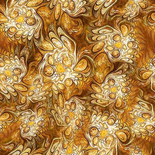 Feline Fantasia - Marble Abstract - Amber - light & dark gold marbling