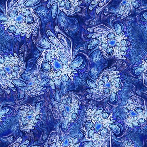 Feline Fantasia - Marble Abstract - Royal - light and dark blue marbling