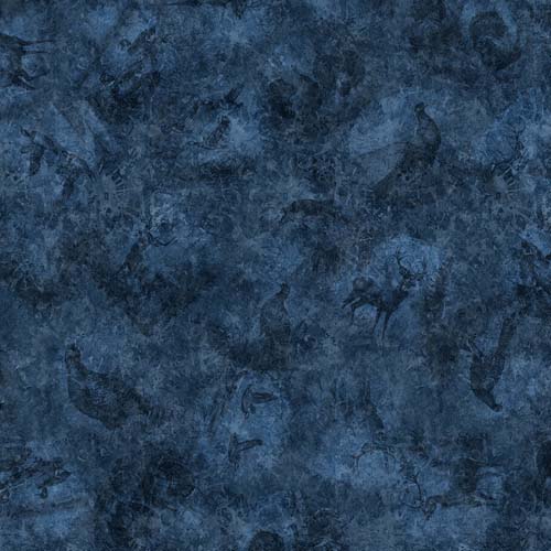 Forest, Field, and Stream - Wildlife Tonal - Ocean - blue tone on tone animals