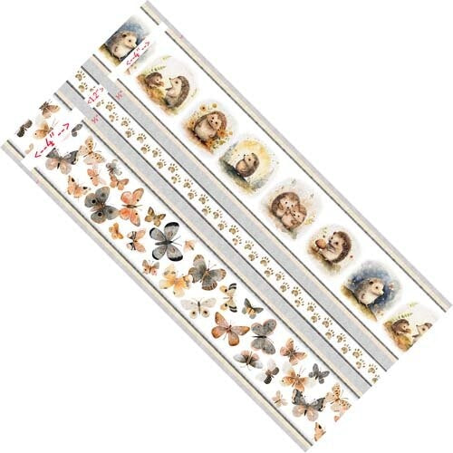 Hedgehugs - Hedgehog Border Stripe - Multi - hedgehog & butterfly border stripe