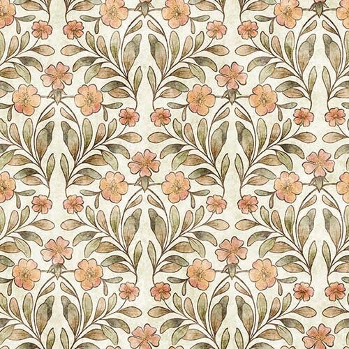 Hedgehugs - Floral & Leaf - Lt. Gray - stylized floral on light gray