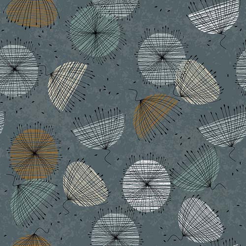 Wisps on the Wind - Contempo Flowers - Dusty Teal - 75%Cotton/25%Linen