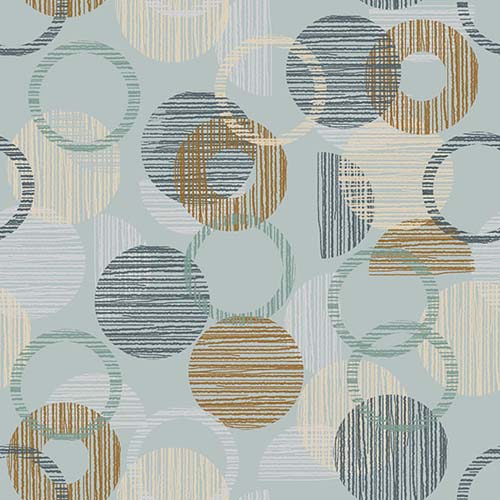 Wisps on the Wind - Overlapping Circle Geo - Dusty Aqua