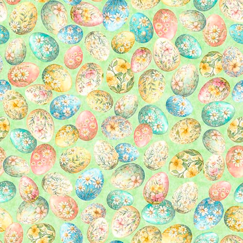 QT Cuties 3 - Easter Eggs - Lt Blue - tossed easter eggs