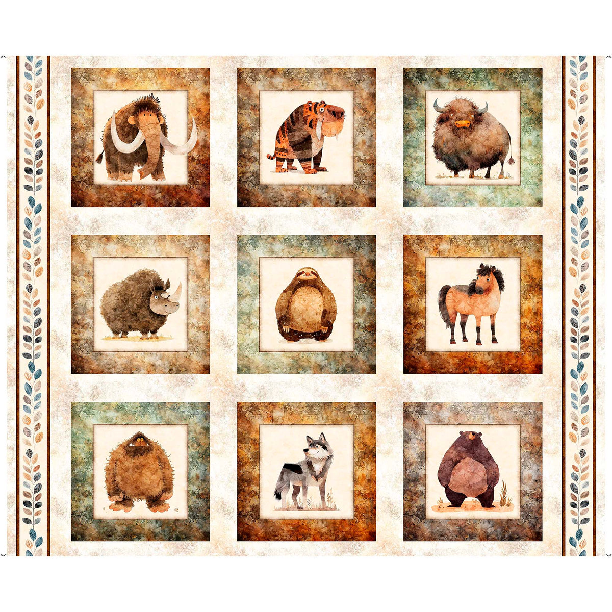 Terrors of the Pleistocene - PANEL - Pleistocene Picture Patches - Cream