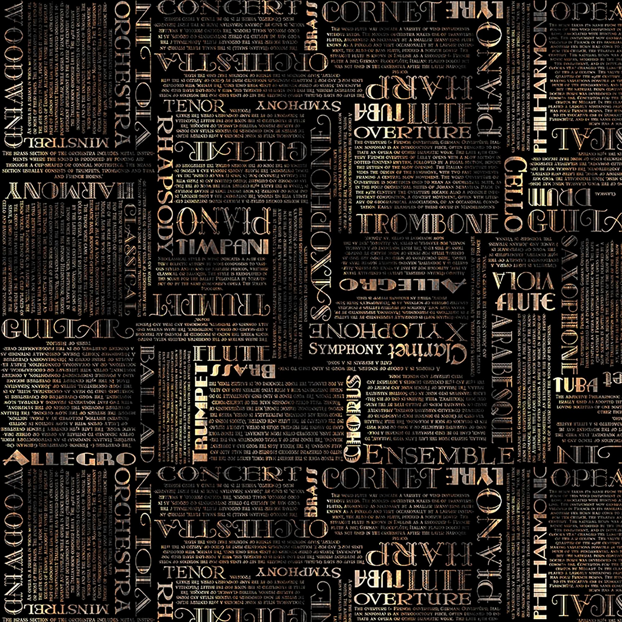 Vivace - Music Text - Black
