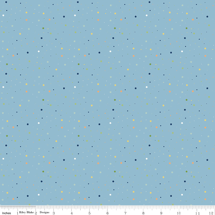 Flannel - Love You To The Moon - Stars - Blue