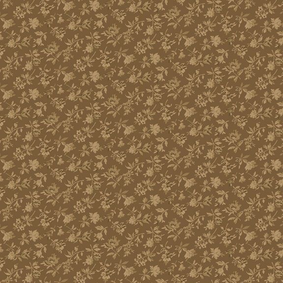 Kathleen's Story - Tossed Flowers - Brown - small tone on tone floral