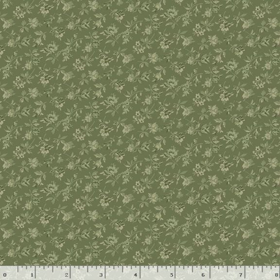 Kathleen's Story - Tossed Flowers - Jade - small tone on tone floral