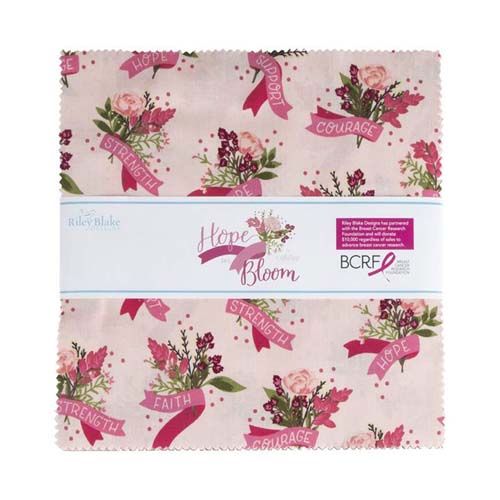 Hope in Bloom - 5in. Stacker - 42 squares, repeats - pink cancer awareness