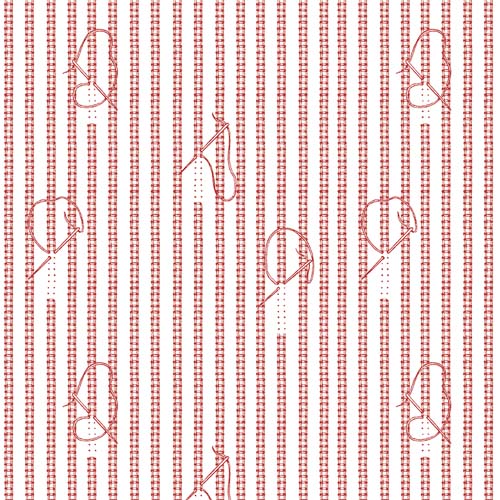 Sew Journal - Stitches - Red - red needle thread & stitches on white
