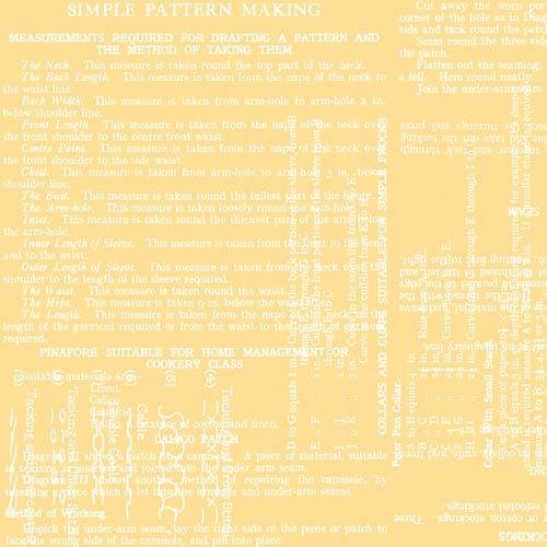 Sew Journal - Pattern Making -Honey - white textbook pages on yellow