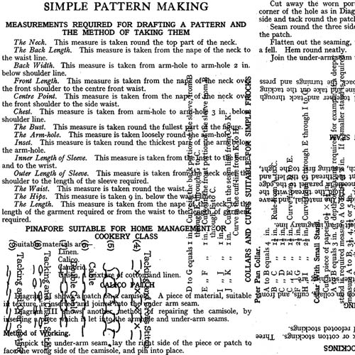 Sew Journal - Pattern Making -White - black textbook pages on white