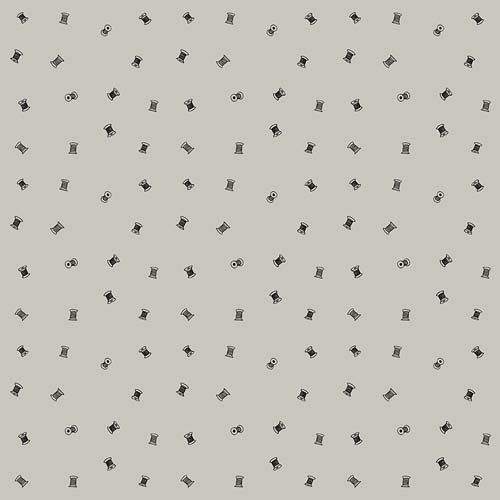 Sew Journal - Tiny Spools - Gray - tiny spools scattered on gray