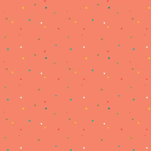 Market Street - Triangles - Coral - scattered tiny triangles on coral