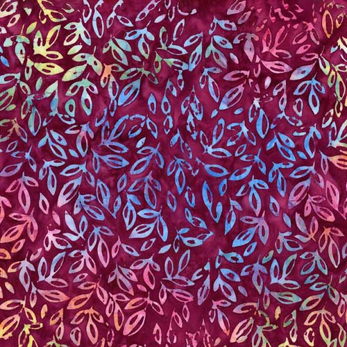 Expressions Batiks A New Day - Japanese Maple - multicolor leaves on magenta