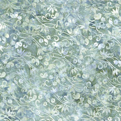Chalk & Charcoal Batiks - Sage - blue & green floral