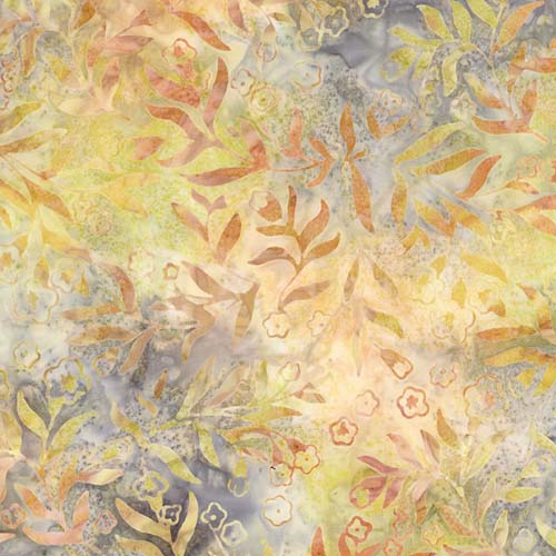 Batiks - Tradewinds - Caribbean Shale - foliage in browns, greens & grays