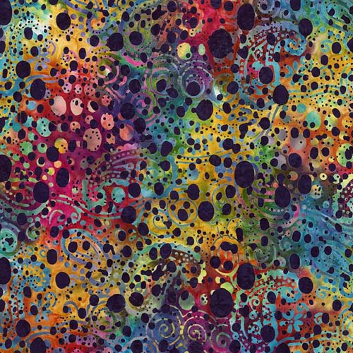 Batiks - Splatter - Bright Future - multicolor dots and swirls