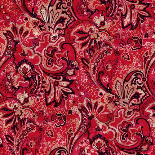 Batiks - Express Yourself! Bandana - Crimson - red paisley