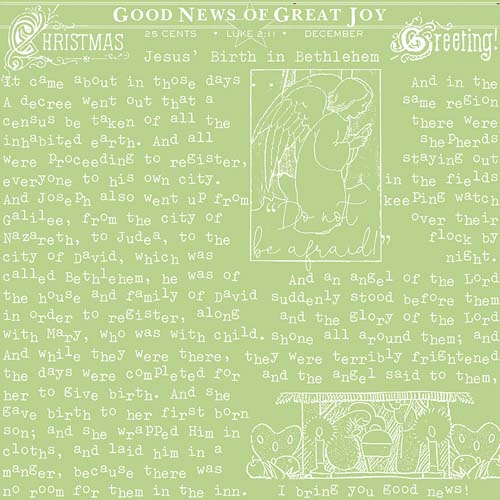 All About Christmas - Good News - Green - smaller type w/sketches
