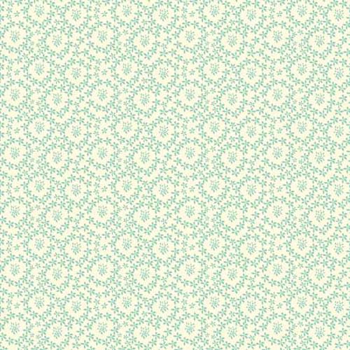 Adel In Spring - Daisy - Cream - aqua flowers on cream