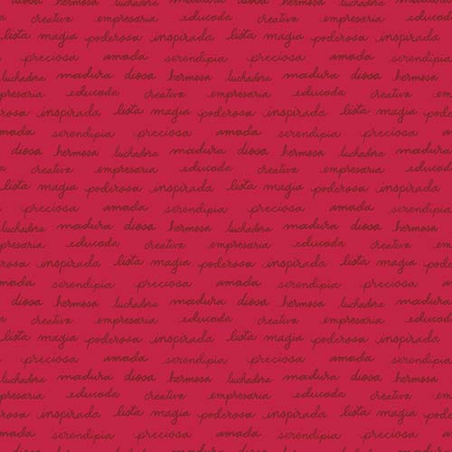 Eleanor - Text - Red - Lines of words in red on light red