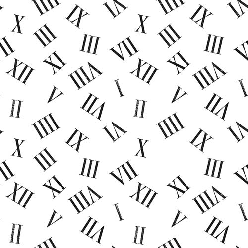 Mad Masquerade - Roaming Numerals - White - black numbers tossed on white
