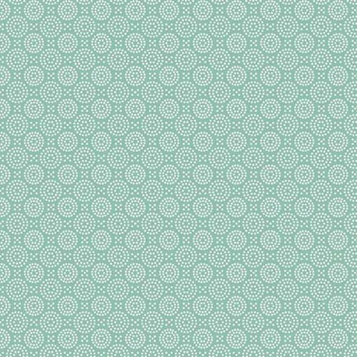 At First Sight - Circles - Seafoam - cream concentric circles on geen