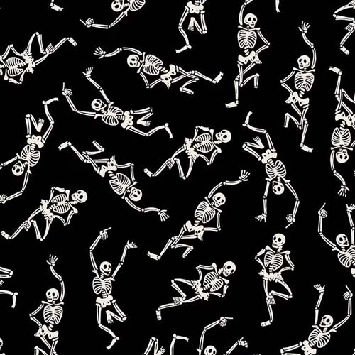 Monthly Placemats 2 - October- Skeletons - Black