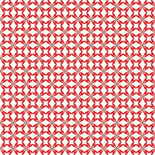 I Love Us - Tiled Hearts - Cream - red, pink & white tile geometric