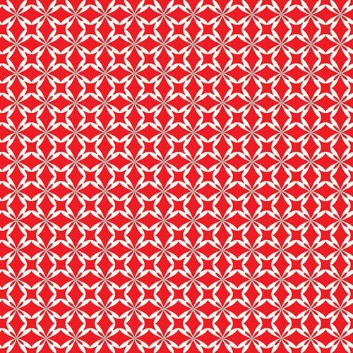 I Love Us - Tiled Hearts - Red - red & white tile geometric