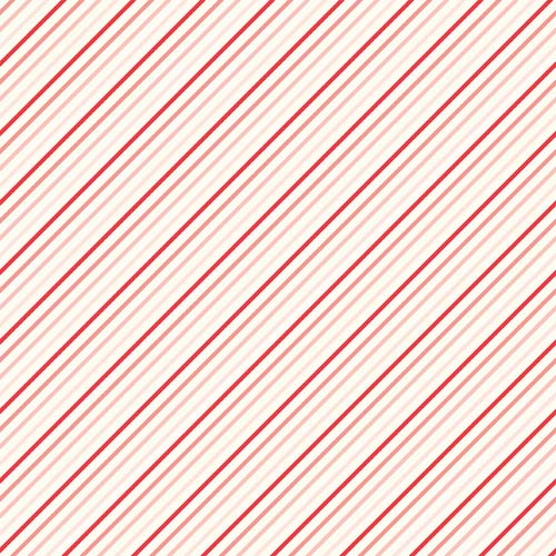 I Love Us - Bias Stripes - Cream - Red & pink bias stripes on cream