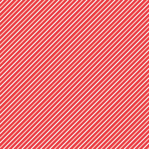 I Love Us - Bias Stripes - Red - pink & white bias stripes on red