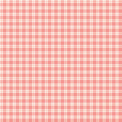 I Love Us - Plaid - Coral - Pink & white plaid