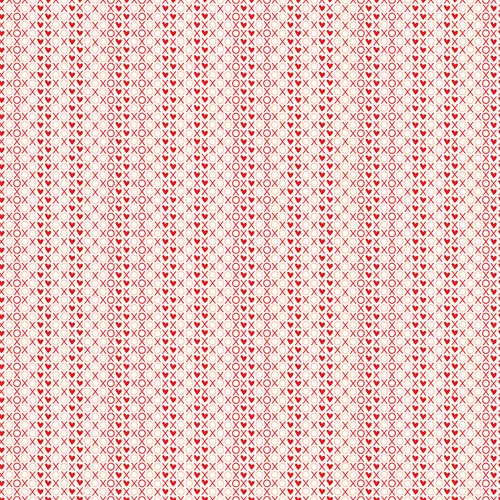 I Love Us - XOX - Cream - Red & pink Xs and Os on cream