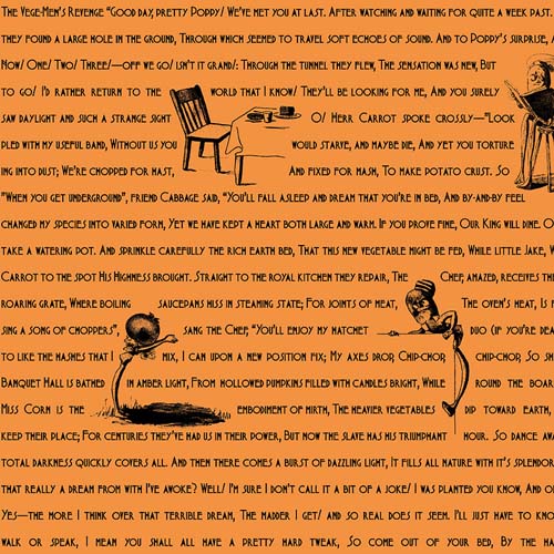 Pumpkin Patch - Veggies Vengeance - Orange - rows of text on orange
