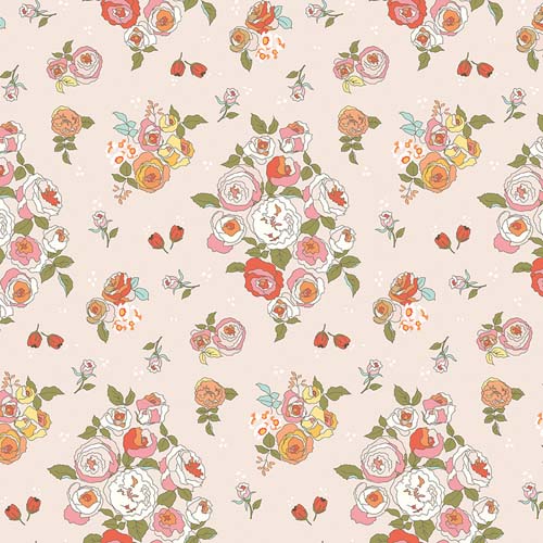 Sunsetridge - Main Floral - Blush - large floral on pale pink