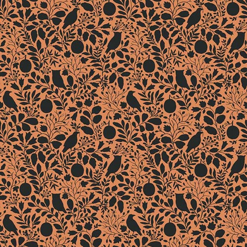Trick or Treat - Silhouette -Orange - Black silhouettes on orange