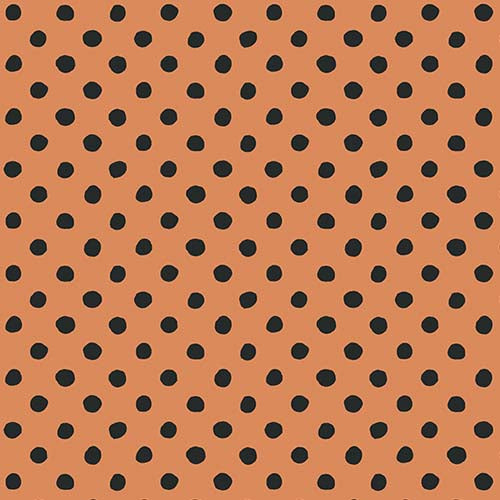 Trick or Treat - Irregular Dots - Orange - black dots on orange