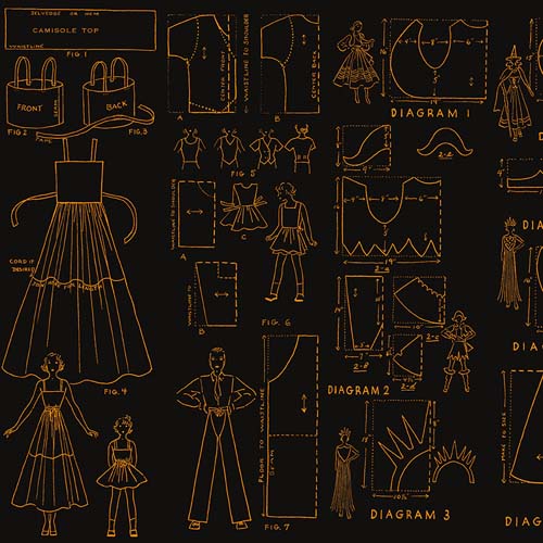 Costume Maker's Act II - Costumes -  Black - orange patterns on black